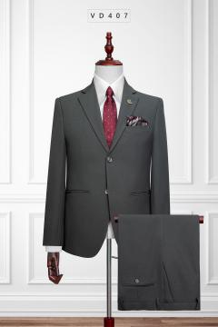 Bộ Vest Rêu Xám Trơn VD407